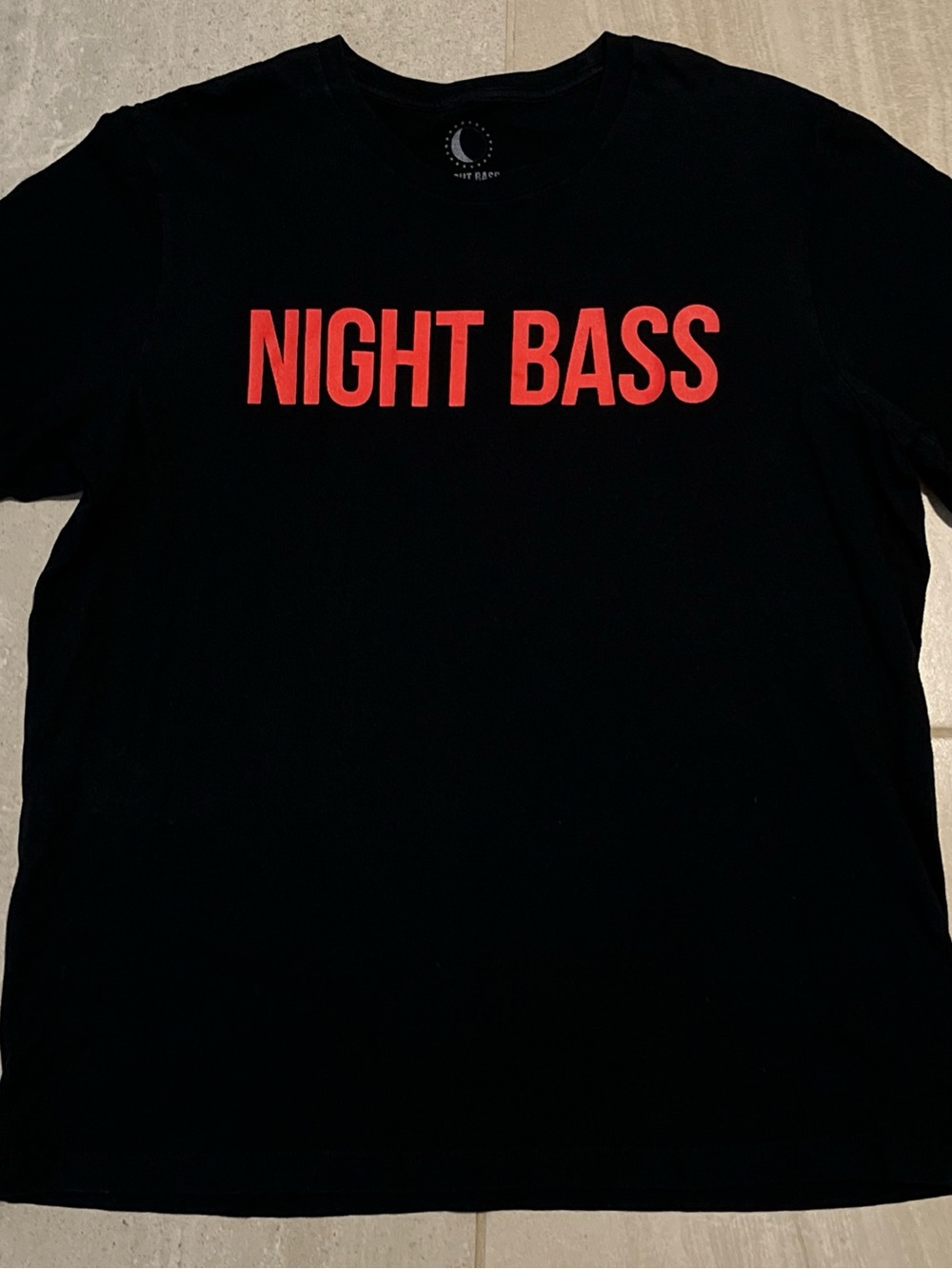 Bass Black Short Sleeve Tee with Red NIGHT BASS Print